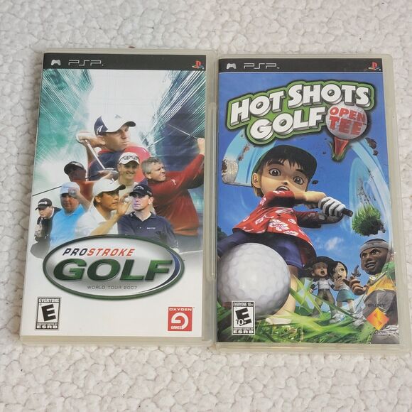 Lot of 2 Sony PSP UMD Sports Games Pro Stroke Golf | Hot Shots Golf Open Tee - Picture 1 of 7